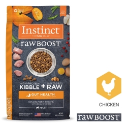 غذای خشک سگ اینستینکت بالغ طعم مرغ Raw Boost با گوارش حساس GUT Health