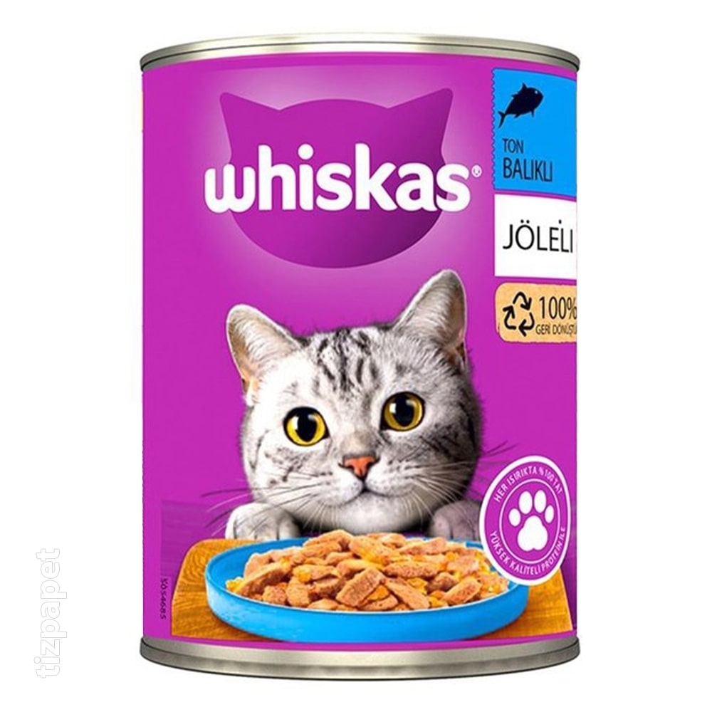 کنسرو گربه ویسکاس Whiskas طعم ماهی تن در ژله - وزن 400 گرم