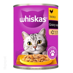 کنسرو گربه ویسکاس Whiskas طعم مرغ در سس - وزن 400 گرم