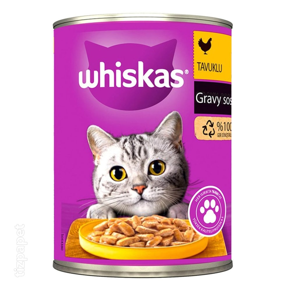 پوچ گربه ویسکاس Whiskas طعم مرغ در سس - وزن 400 گرم