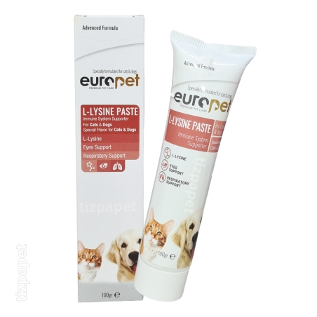 خمیر مولتی ویتامین ال-لیزین سگ و گربه یوروپت Europet L-lysine