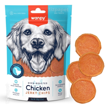 تشویقی سگ ونپی Chicken Jerky Chips چیپسی طعم مرغ 100 گرمی