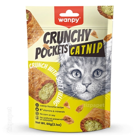 تشویقی گربه ونپی Crunchy Pocket Catnip کت نیپ و مرغ 60 گرمی