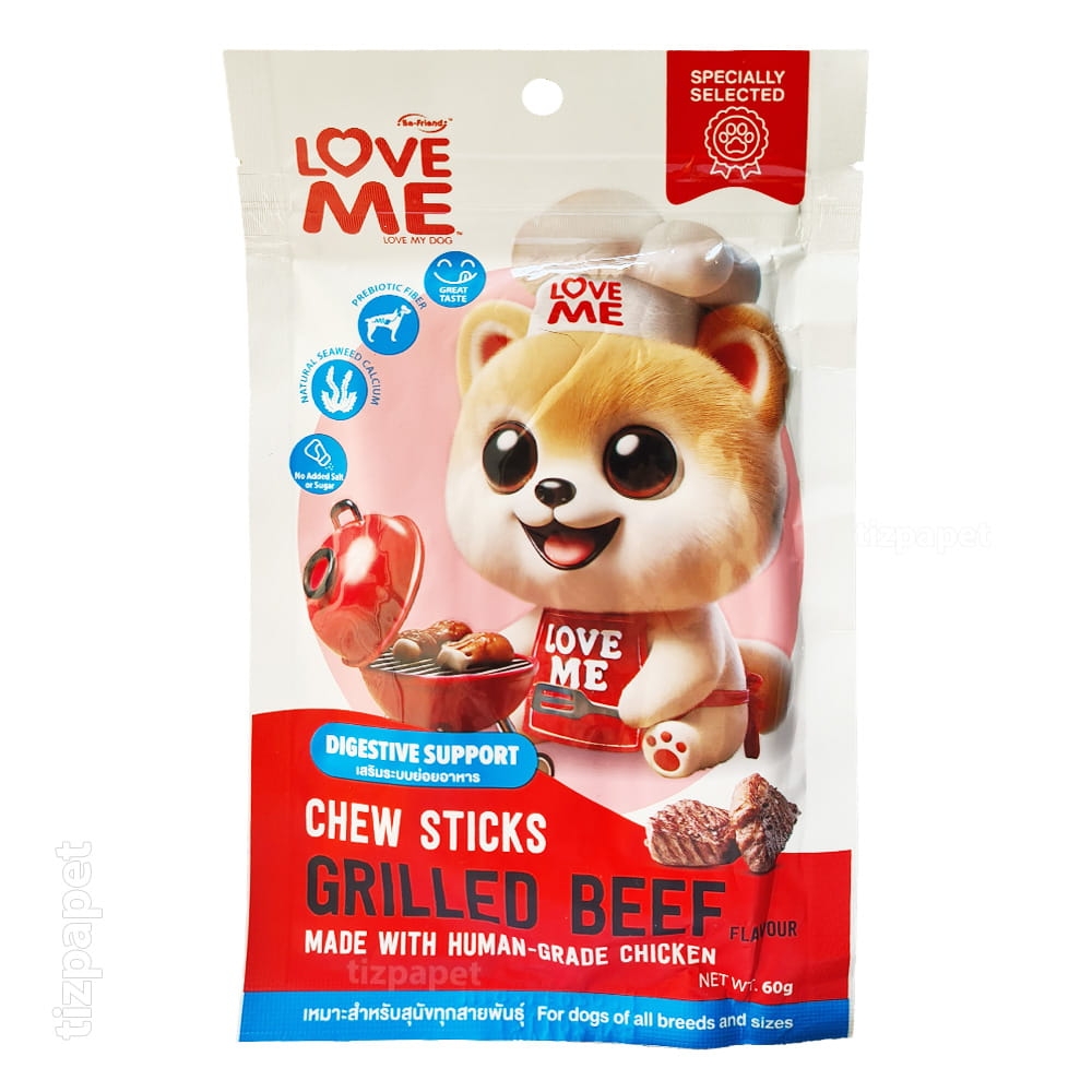 تشویقی سگ لاومی مدادی با طعم گوشت گاو گریل شده 60 گرمی