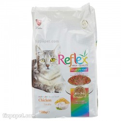 غذای خشک گربه رفلکس بالغ مولتی کالر مرغ Reflex Cat Food Multi Color